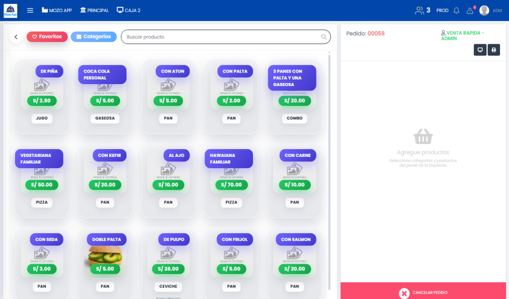 Recibe pedidos y emite comandas en segundos.